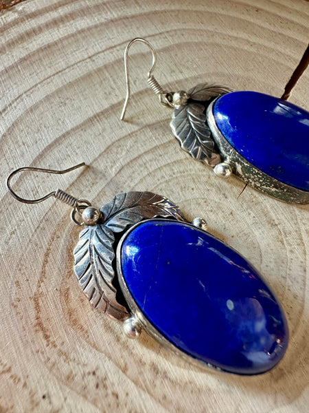 BETTA LEE Navajo Lapis and Silver Earrings • 22g