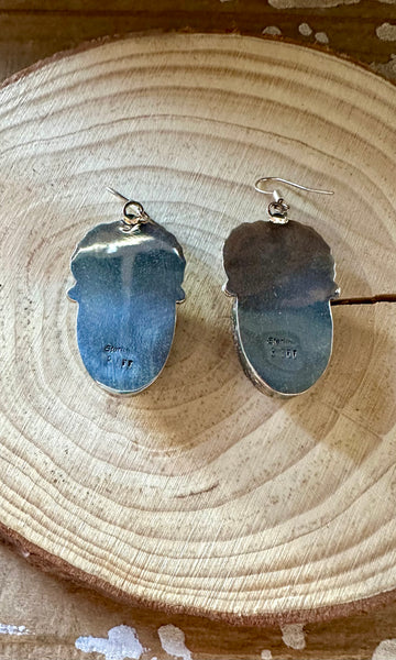 BETTA LEE Navajo Lapis and Silver Earrings • 22g