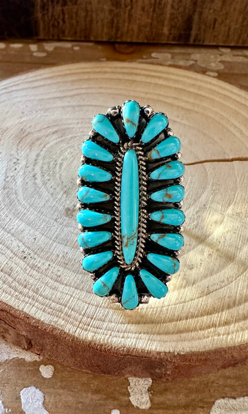 BIG BLUE Navajo Silver & Blue Howlite Ring • Multiple Sizes