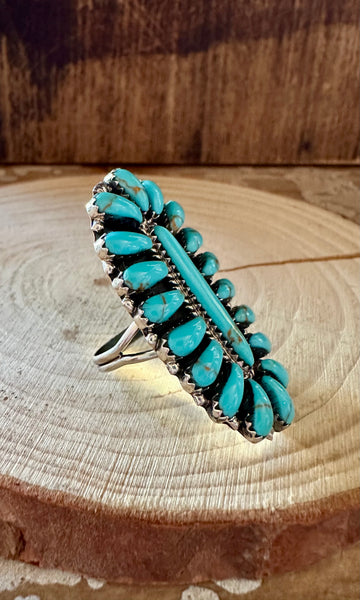 BIG BLUE Navajo Silver & Blue Howlite Ring • Multiple Sizes