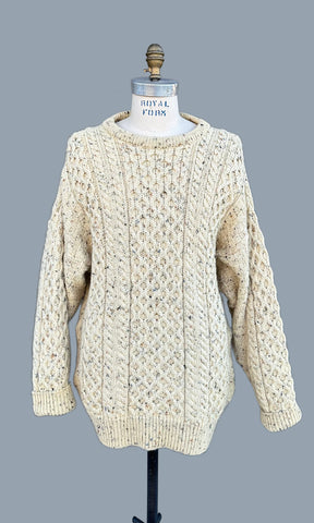 INIS CRAFTS Ireland Fisherman Wool Men's Sweater • XL