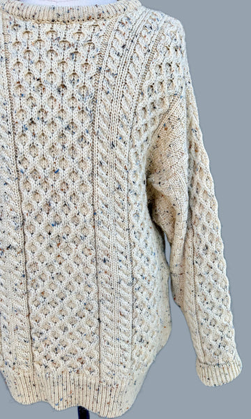 INIS CRAFTS Ireland Fisherman Wool Men's Sweater • XL
