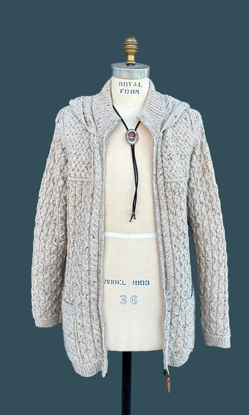 ARAN CRAFTS Fisherman Merino Wool Men's Sweater • Medium