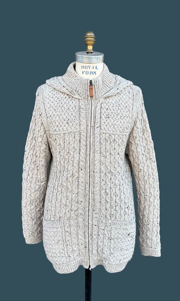 ARAN CRAFTS Fisherman Merino Wool Men's Sweater • Medium