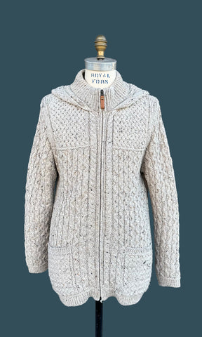 ARAN CRAFTS Fisherman Merino Wool Men's Sweater • Medium