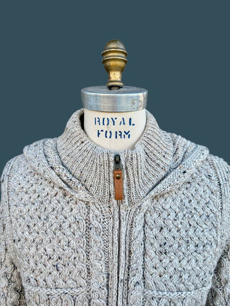 ARAN CRAFTS Fisherman Merino Wool Men's Sweater • Medium