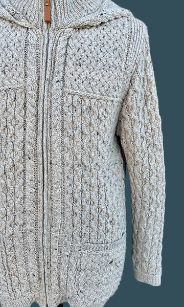 ARAN CRAFTS Fisherman Merino Wool Men's Sweater • Medium