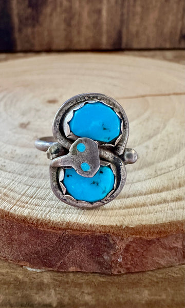 EFFIE ZUNI TURQUOISE and Silver Ring • Size 7 1/2