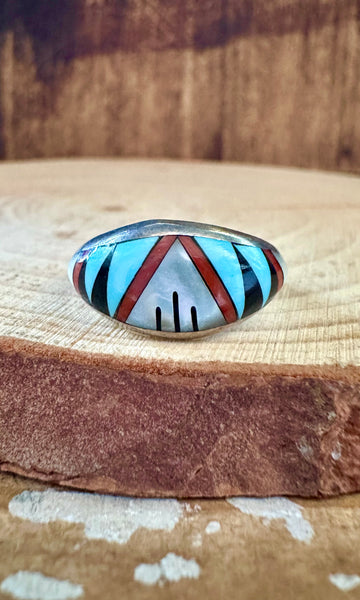 ZUNI ABALONE Micro Inlay Ring • Size 8 1/2