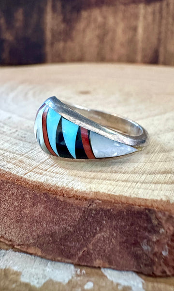 ZUNI ABALONE Micro Inlay Ring • Size 8 1/2