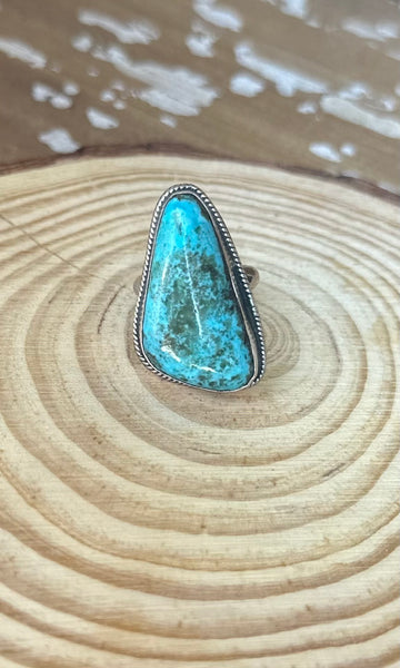 TO THE POINT Chimney Butte Sterling Silver and Turquoise Ring, Size 7