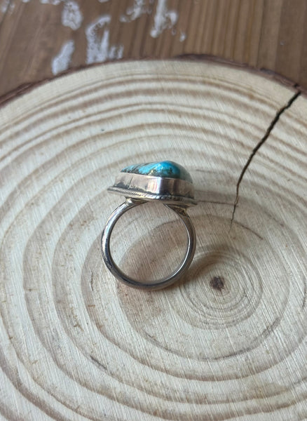 TO THE POINT Chimney Butte Sterling Silver and Turquoise Ring, Size 7