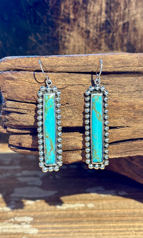 MEXICAN DROPS Sterling Silver & Turquoise Dangle Earrings