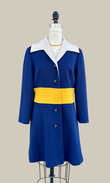 PARIS LILLI ANN San Francisco Vintage 60s Mod Coat • Med. to Lg.