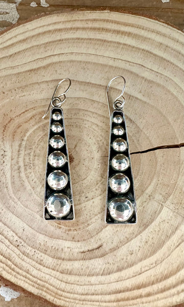 STERLING SILVER BUBBLES Statement Dangle Earrings