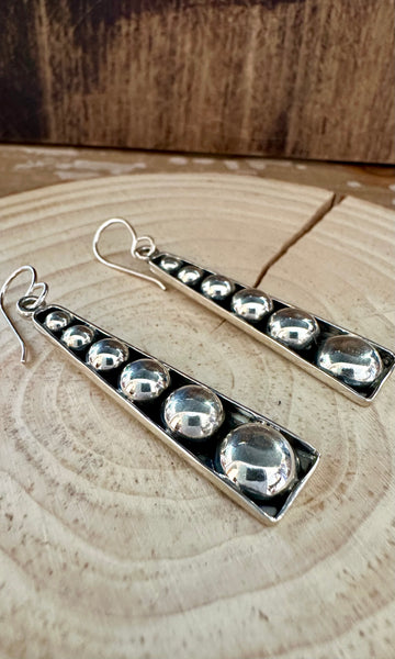 STERLING SILVER BUBBLES Statement Dangle Earrings