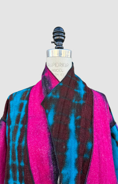 DILEMMA NEW YORK 90's Shibori Tie-Dye Wool Cardigan • Large