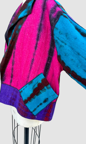 DILEMMA NEW YORK 90's Shibori Tie-Dye Wool Cardigan • Large