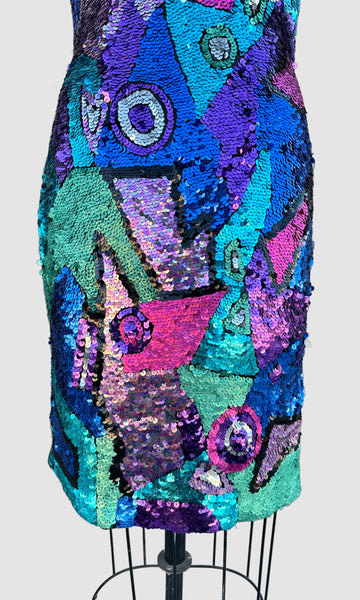 VINTAGE DAVAL DESIGNS Sequins 80s/90s Dress • Medium