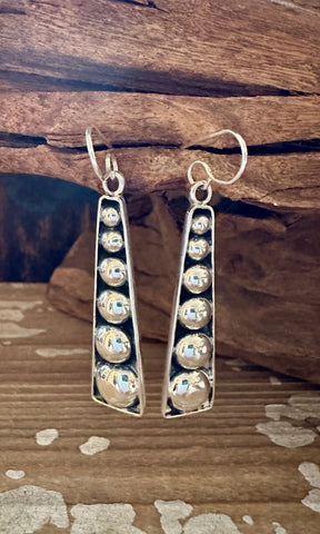 STERLING SILVER BUBBLES Statement Dangle Earrings