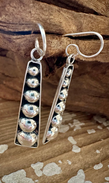 STERLING SILVER BUBBLES Statement Dangle Earrings