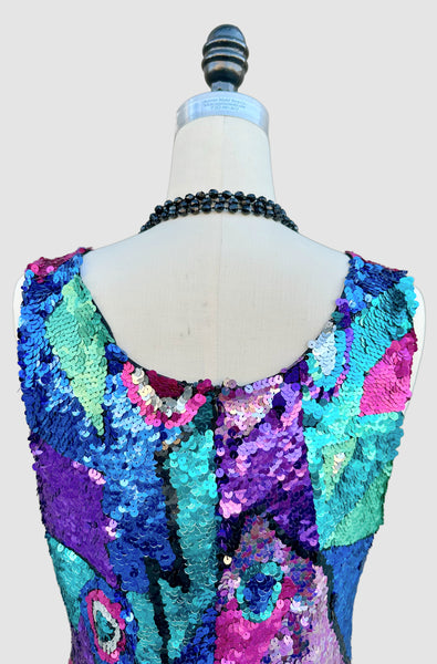 VINTAGE DAVAL DESIGNS Sequins 80s/90s Dress • Medium