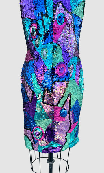 VINTAGE DAVAL DESIGNS Sequins 80s/90s Dress • Medium
