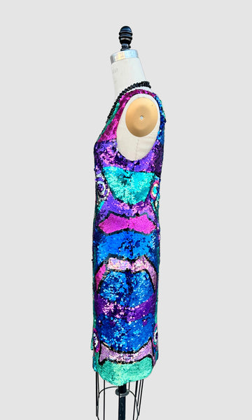 VINTAGE DAVAL DESIGNS Sequins 80s/90s Dress • Medium