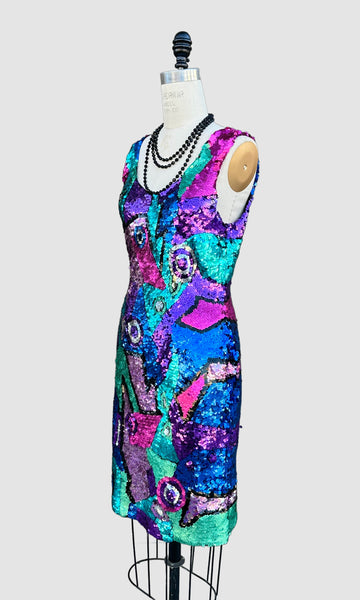 VINTAGE DAVAL DESIGNS Sequins 80s/90s Dress • Medium