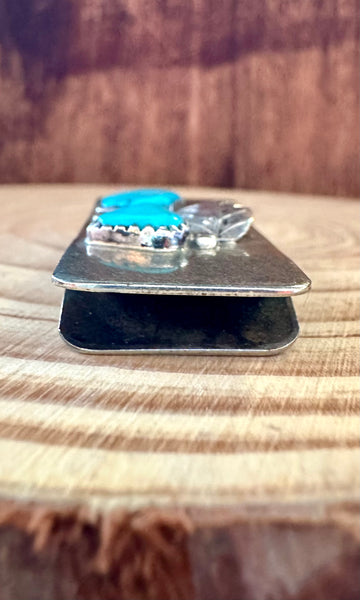 DOUBLE TURQUOISE Sterling Silver Money Clip