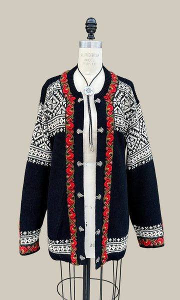 NORDSTRIKK Wool 90s Cardigan Sweater • Size Large