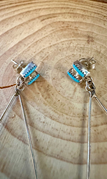 TURQUOISE TEARDROP DANGLE Sterling Silver & Turquoise Earrings