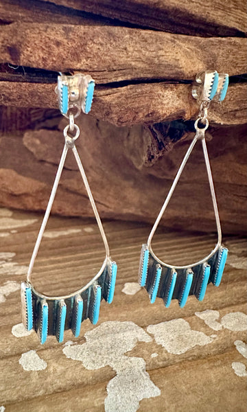 TURQUOISE TEARDROP DANGLE Sterling Silver & Turquoise Earrings