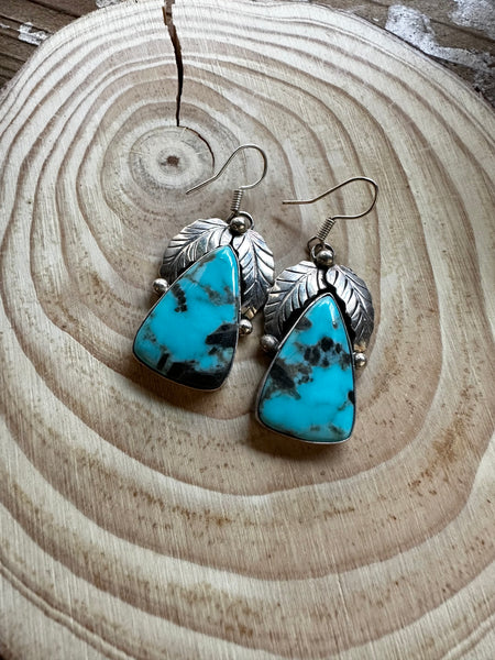 BETTA LEE Blue Kingman Navajo Turquoise Earrings