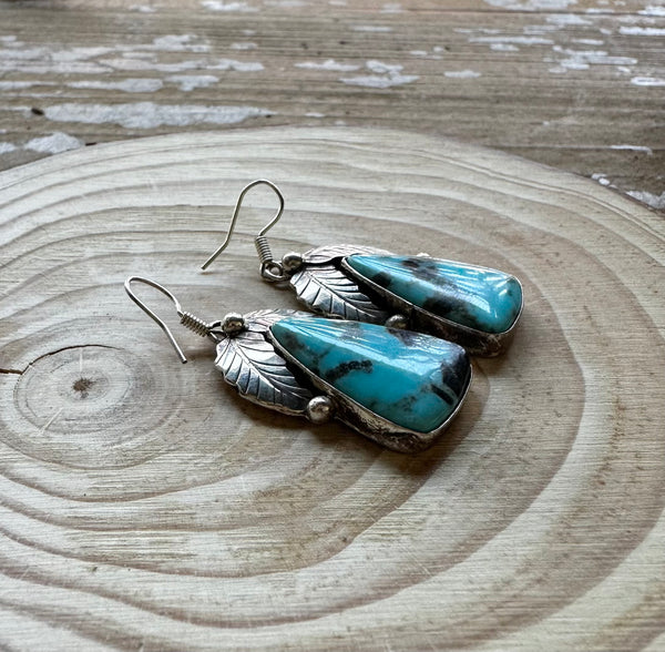 BETTA LEE Blue Kingman Navajo Turquoise Earrings