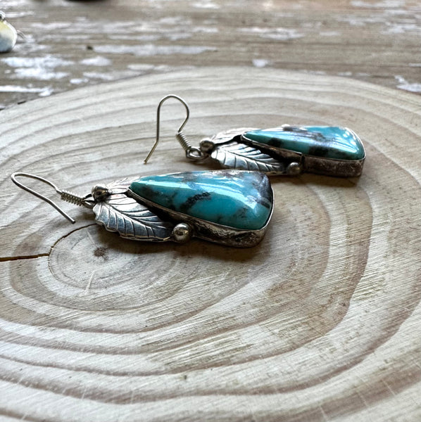 BETTA LEE Blue Kingman Navajo Turquoise Earrings