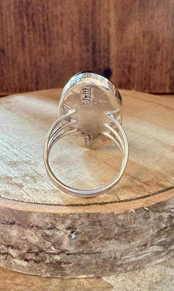 HAROLD SMITH ZUNI Silver Pueblo Night Sky Inlay Rings 26R07 • Multiple Sizes