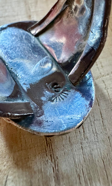 FEATHER CACTUS TRAIL Turquoise & Coral Men's Ring 26R02 • Size 13