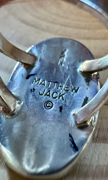 MATTHEW JACK ZUNI Silver Pueblo Night Sky Inlay Ring 26R10 • Size 9