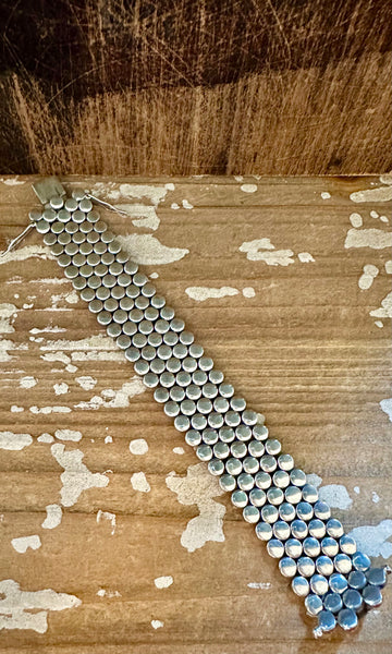 VINTAGE SILVER Mesh 1940s BRACELET