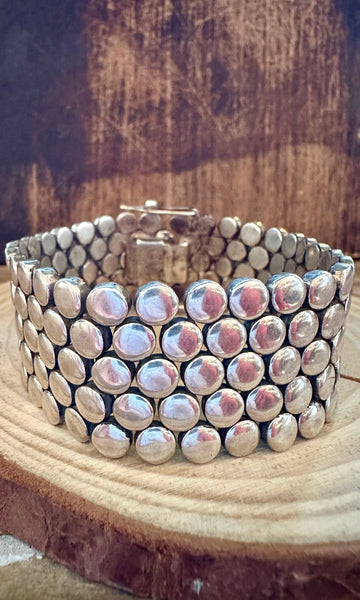 VINTAGE SILVER Mesh 1940s BRACELET