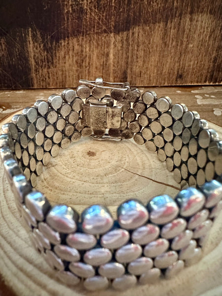 VINTAGE SILVER Mesh 1940s BRACELET