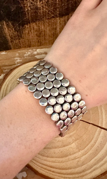 VINTAGE SILVER Mesh 1940s BRACELET