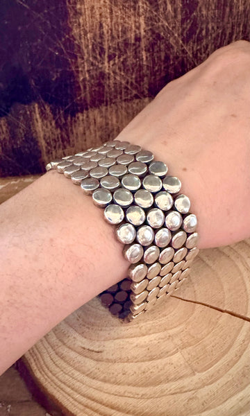 VINTAGE SILVER Mesh 1940s BRACELET