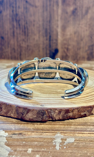 J. BEGAY NAVAJO Turquoise and Sterling Silver Cuff 26C05 • 38g