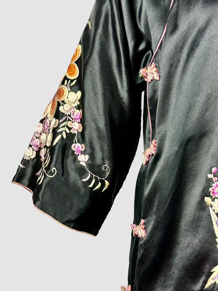 SUBTLE GARDEN Antique 30s Embroidered Robe Coat