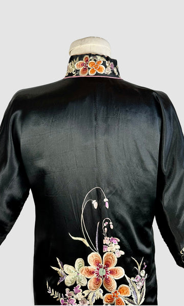 SUBTLE GARDEN Antique 30s Embroidered Robe Coat