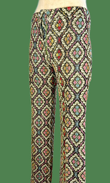 TAPESTRY PANTS Vintage 60s Bell Bottoms • Small