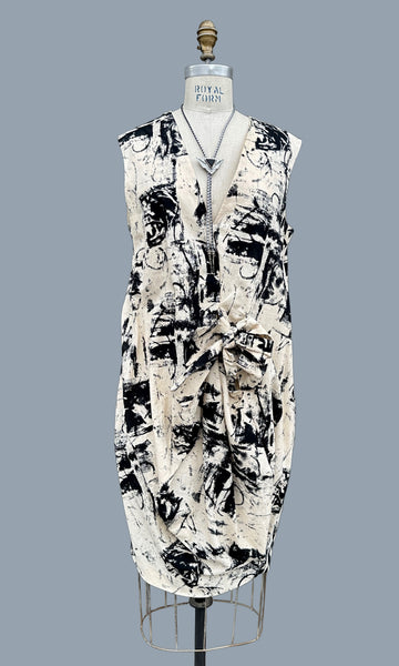 MARNI Abstract Paint Splash Bubble Dress • Large Italian 46