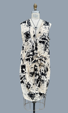 MARNI Abstract Paint Splash Bubble Dress • Large Italian 46